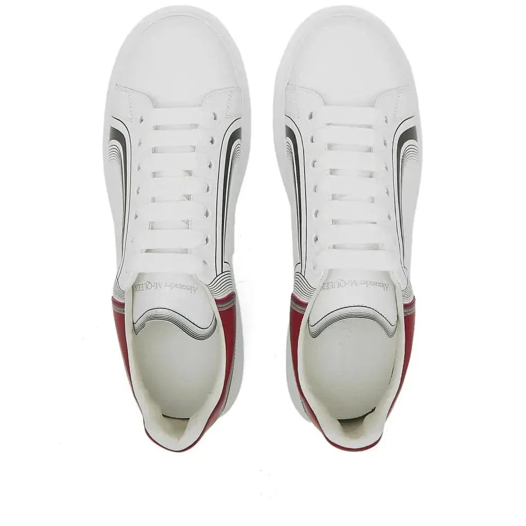 Alexander McQueen Heel Tab 'White, Garnet & Black'