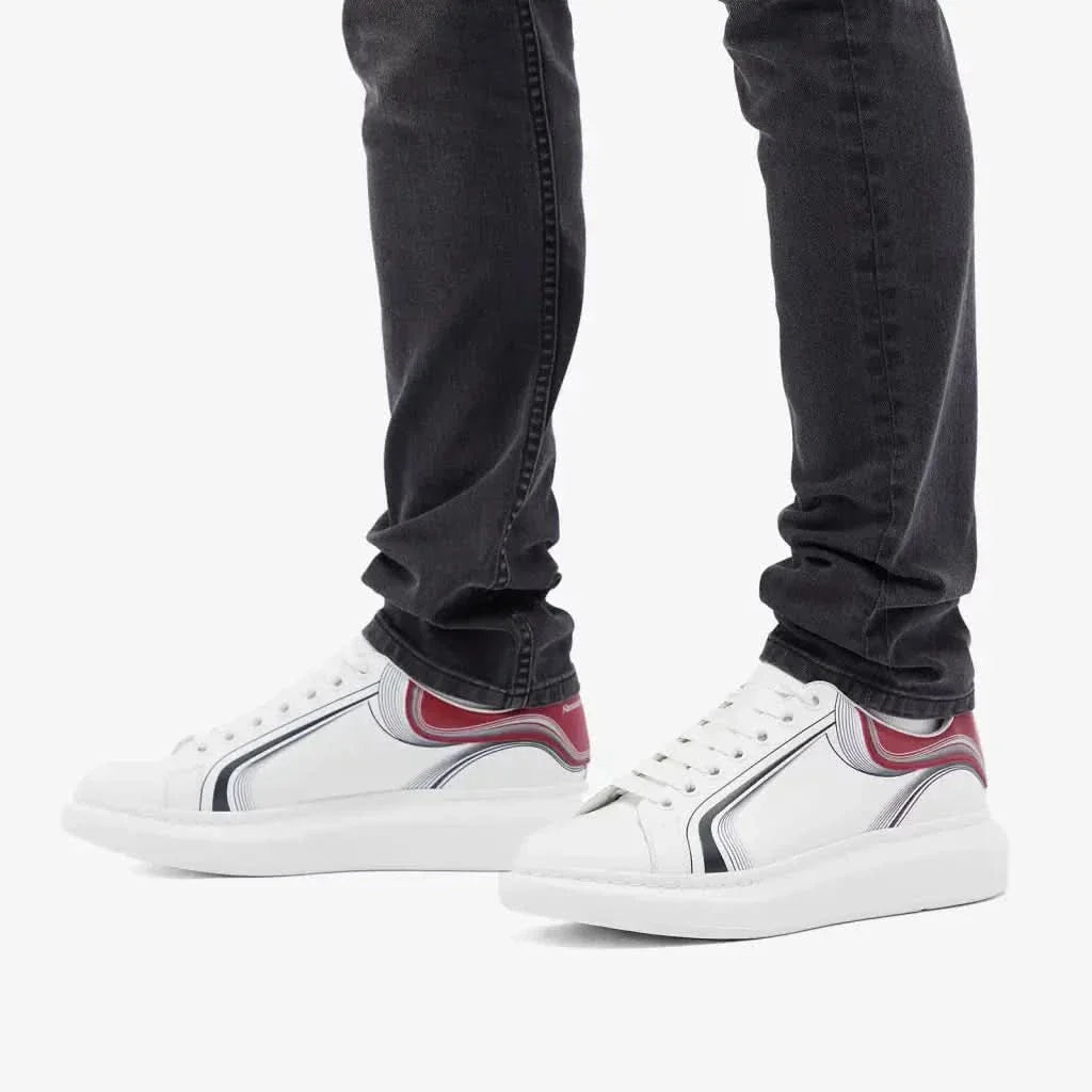 Alexander McQueen Heel Tab 'White, Garnet & Black'
