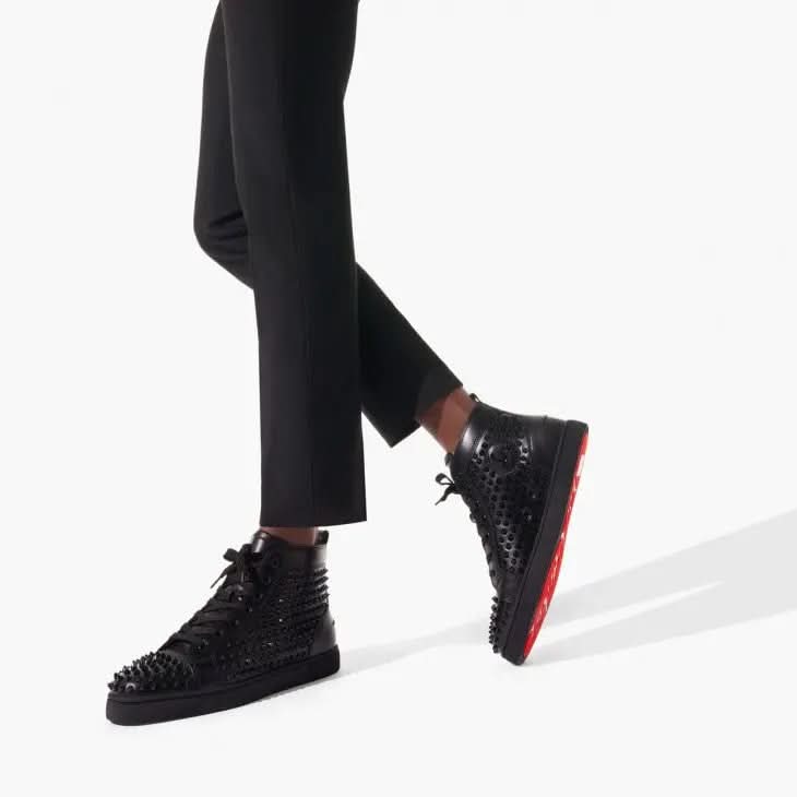 Louboutin Louis Spikes "Calf leather and spikes - Black"
