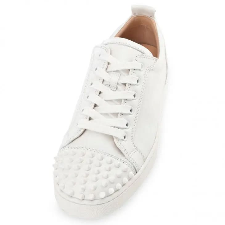Louboutin Louis Junior Spikes "Calf leather - White"