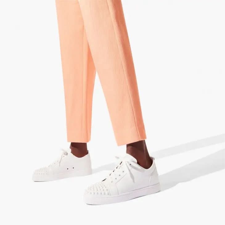 Louboutin Louis Junior Spikes "Calf leather - White"