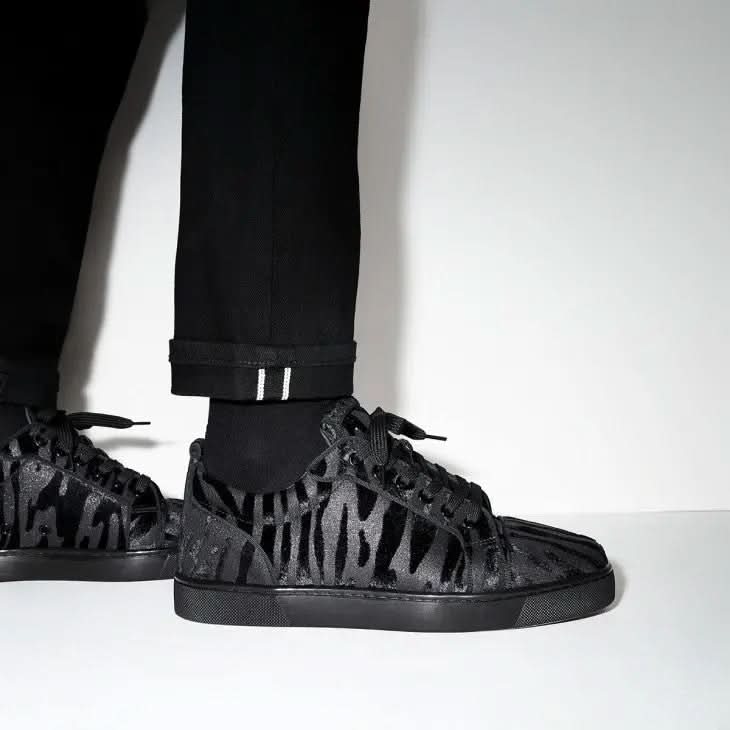Louboutin Louis Junior "Velvet Quagga - Black"