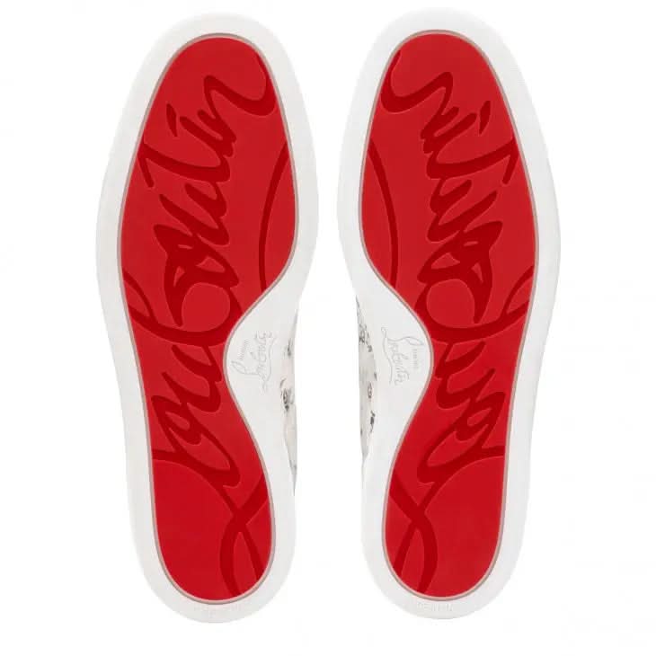 Louboutin Louis Junior Spikes "Calf leather, leather Gravity and spikes - White"