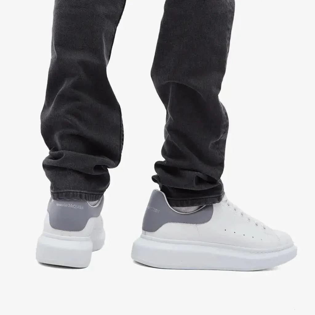 Alexander McQueen Heel Tab 'White & Gun Grey'