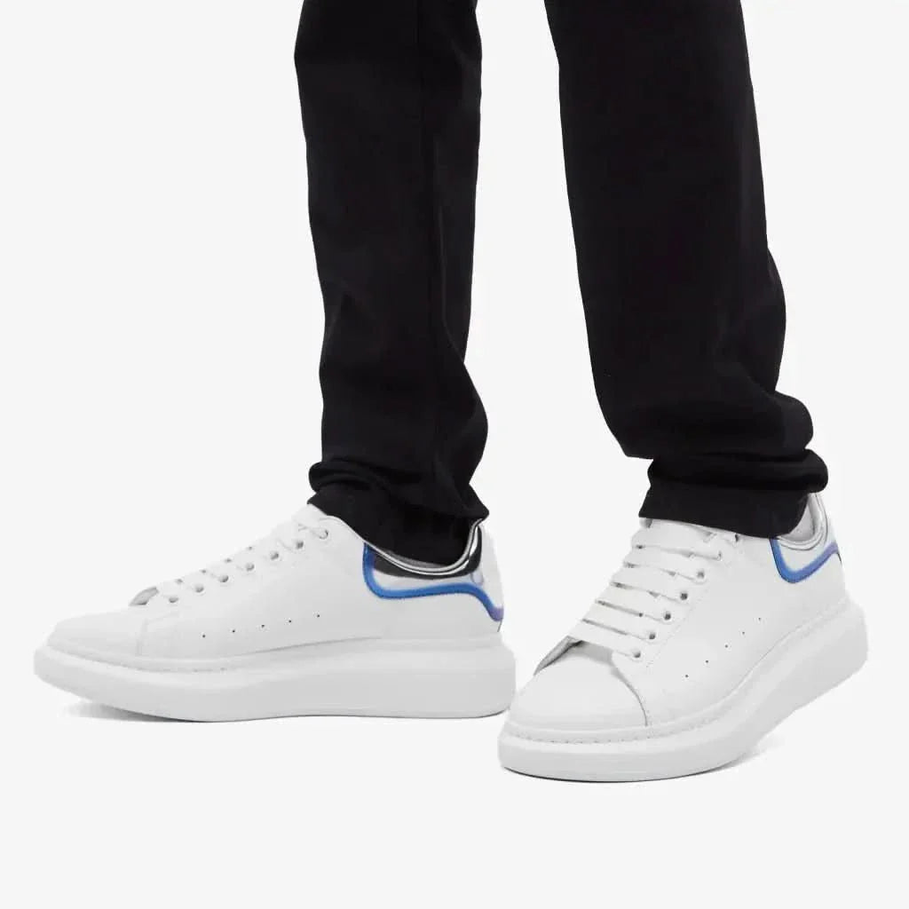 Alexander McQueen Heel Tab 'White & Silver'