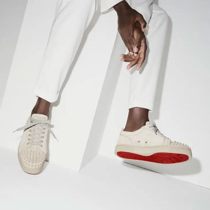 Louboutin Louis Junior Spikes "Veau velours and spikes - Saharienne"