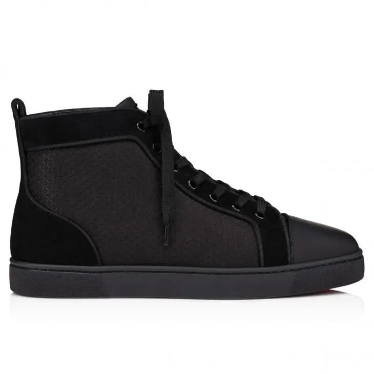 Louboutin Louis "Patent calf leather, nylon and veau velours - Black"