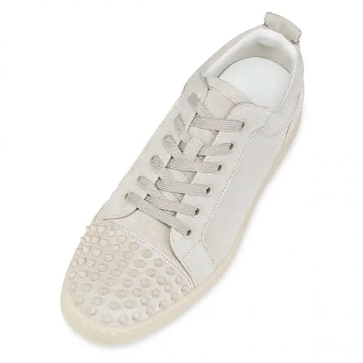 Louboutin Louis Junior Spikes "Veau velours and spikes - Albatre"