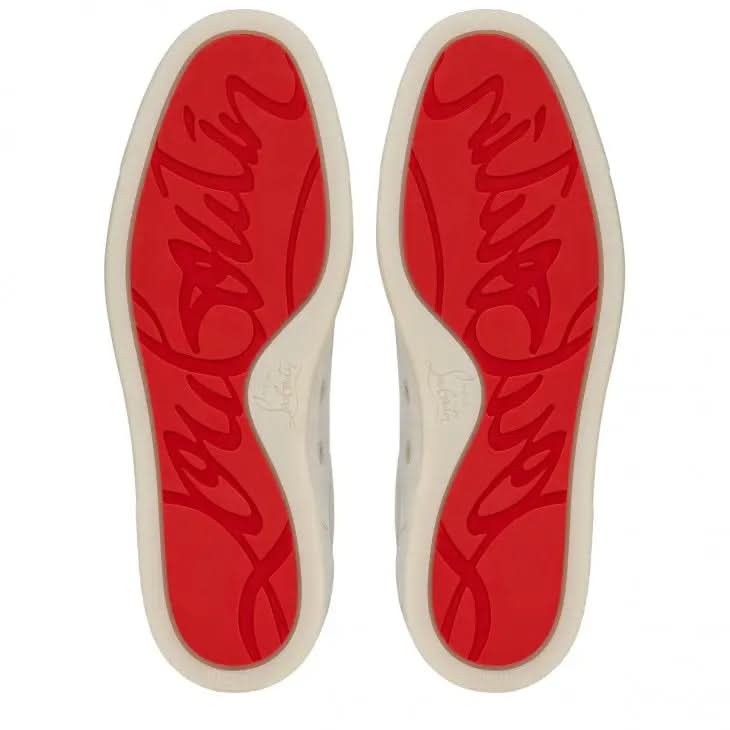 Louboutin Louis Junior Spikes "Veau velours and spikes - Albatre"