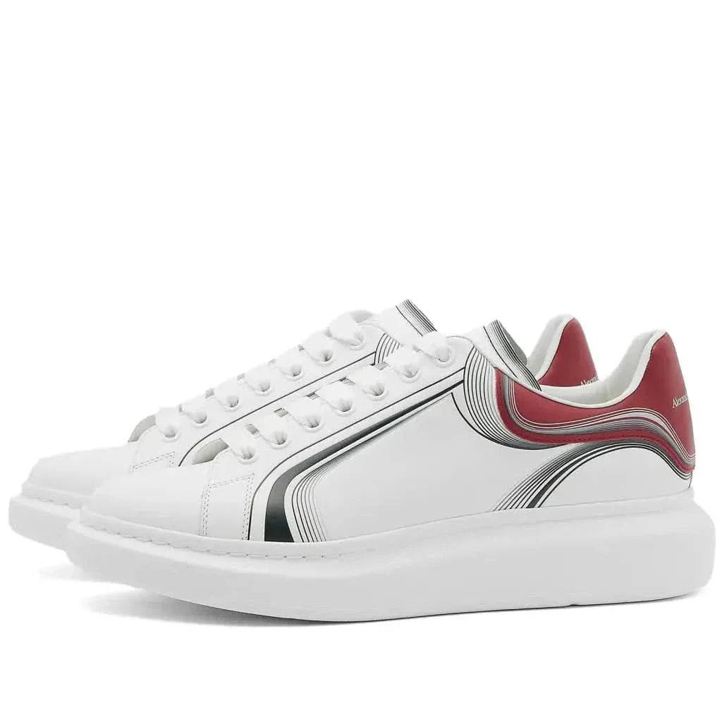 Alexander McQueen Heel Tab 'White, Garnet & Black'