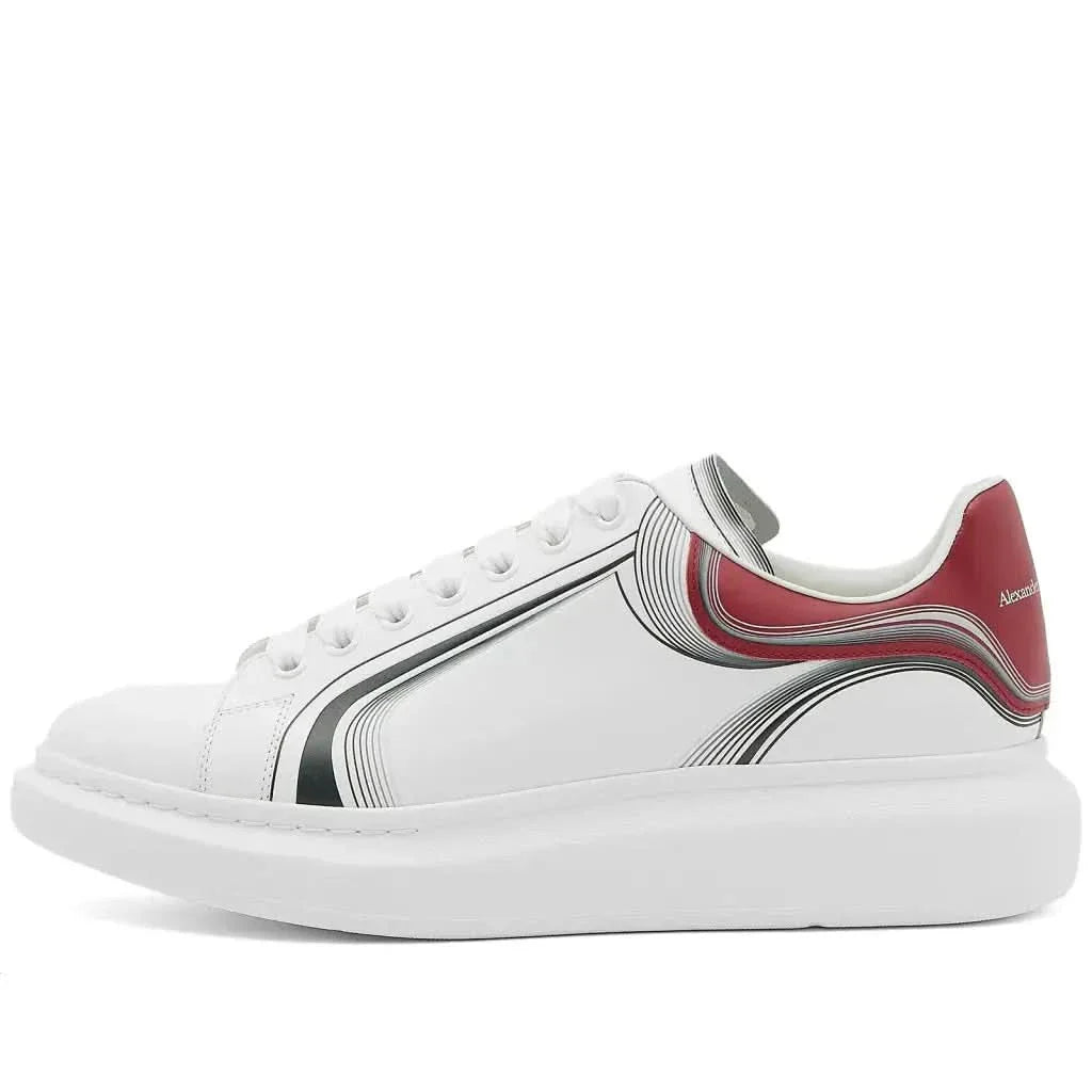 Alexander McQueen Heel Tab 'White, Garnet & Black'