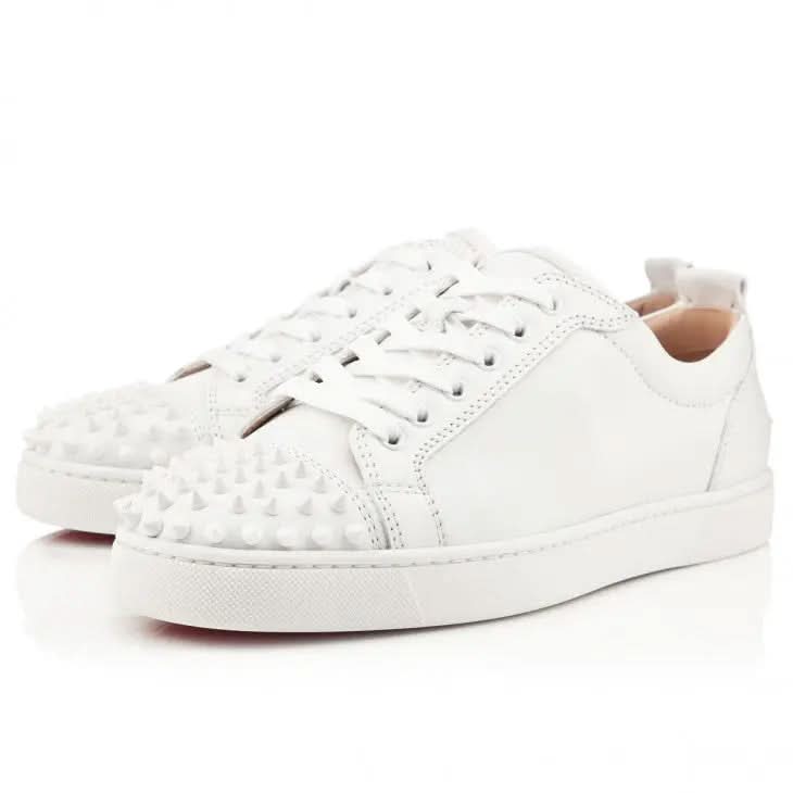 Louboutin Louis Junior Spikes "Calf leather - White"