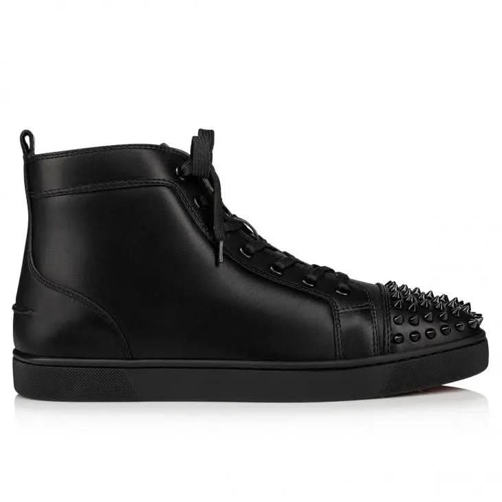 Louboutin Lou Spikes "Calf leather - Black"