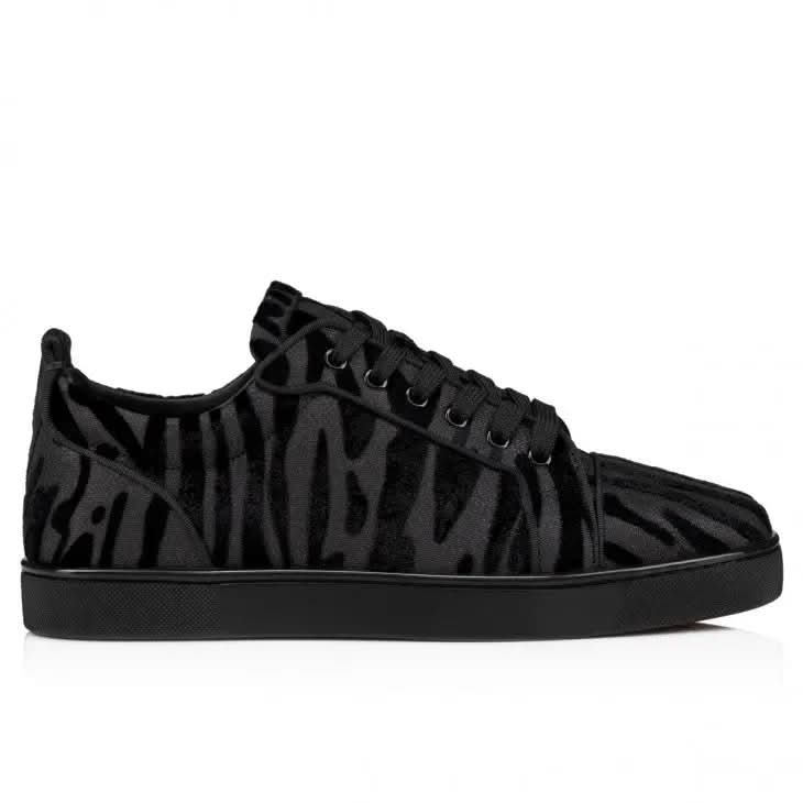 Louboutin Louis Junior "Velvet Quagga - Black"