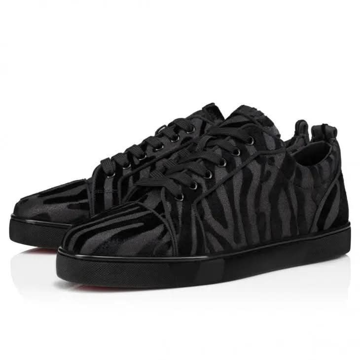 Louboutin Louis Junior "Velvet Quagga - Black"