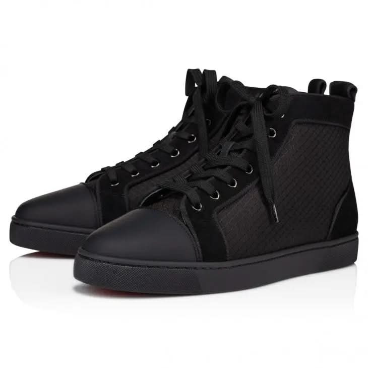 Louboutin Louis "Patent calf leather, nylon and veau velours - Black"
